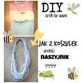 DIY, recykling ubrań, naszyjnik z koszulek
