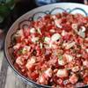Kasza bulgur z pieczonymi burakami i serem korycińskim