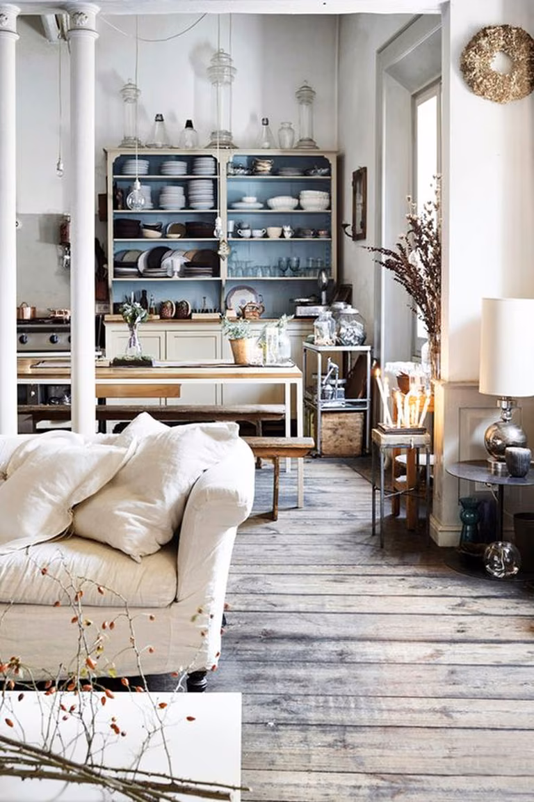 Salon w stylu vintage