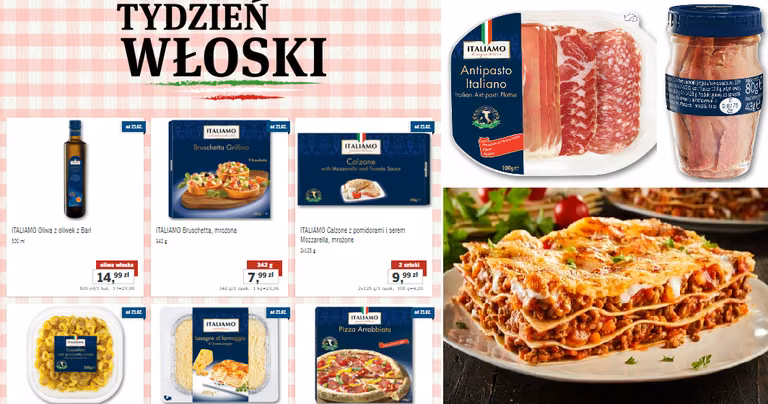 Tydzień kuchni włoskiej - 23 luty - co szczególnie warto kupić + przepis na wyjątkowe danie
