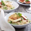 GRILLOWANY HALLOUMI NA SAŁATCE Z KUSKUSEM I FASOLKĄ
