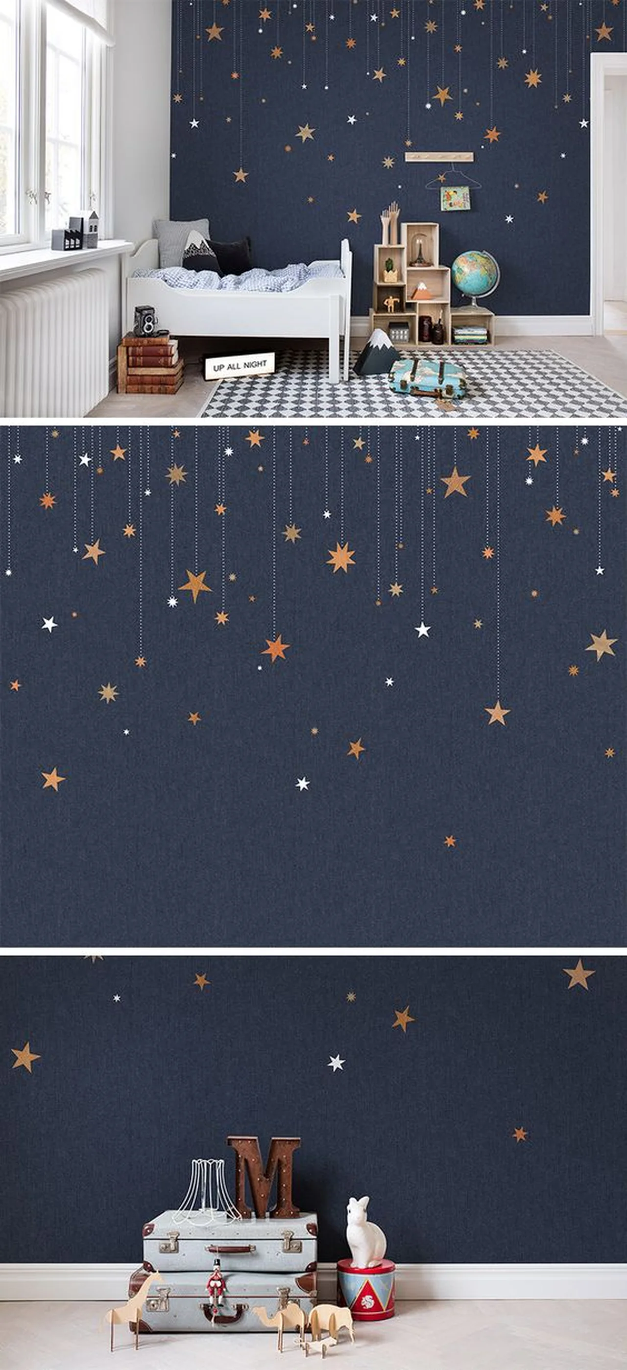 Gwiazdki na ścianie w pokoju dziecka