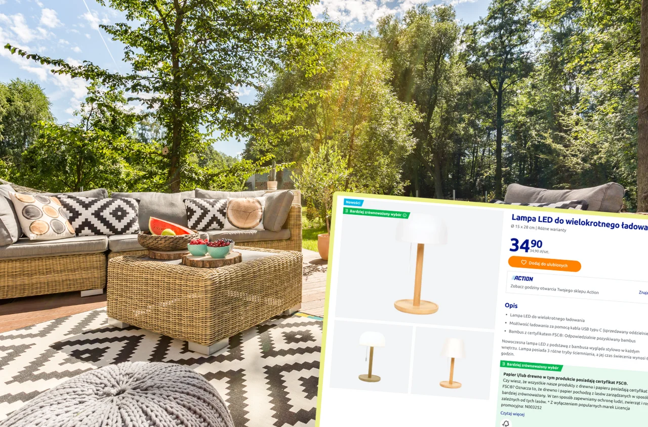 Ta lampa z Action za 34,90 zł to hit! Bambusowa baza, 3 tryby światła i ładowanie USB