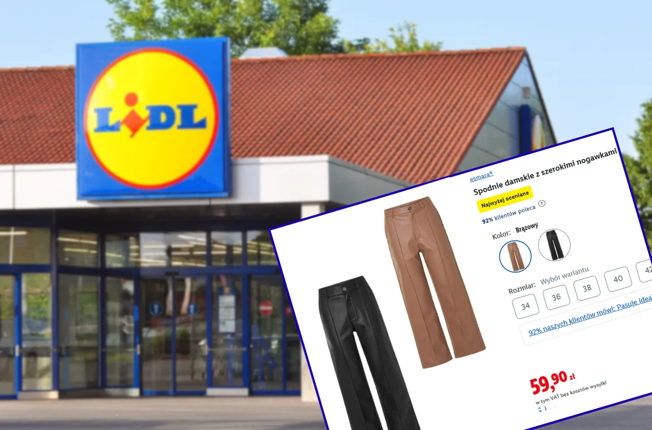Te spodnie z Lidla za 59 zł robią furorę! Imitacja skóry, szerokie nogawki i wysoki stan - bosko wydłużają i modelują talię