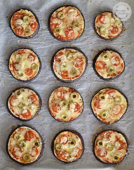 Mini pizze z bakłażana