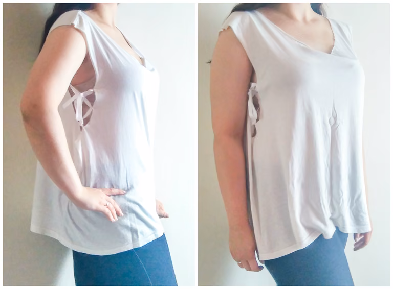 DIY: Sznurowana koszulka lace-up z t-shirtu!