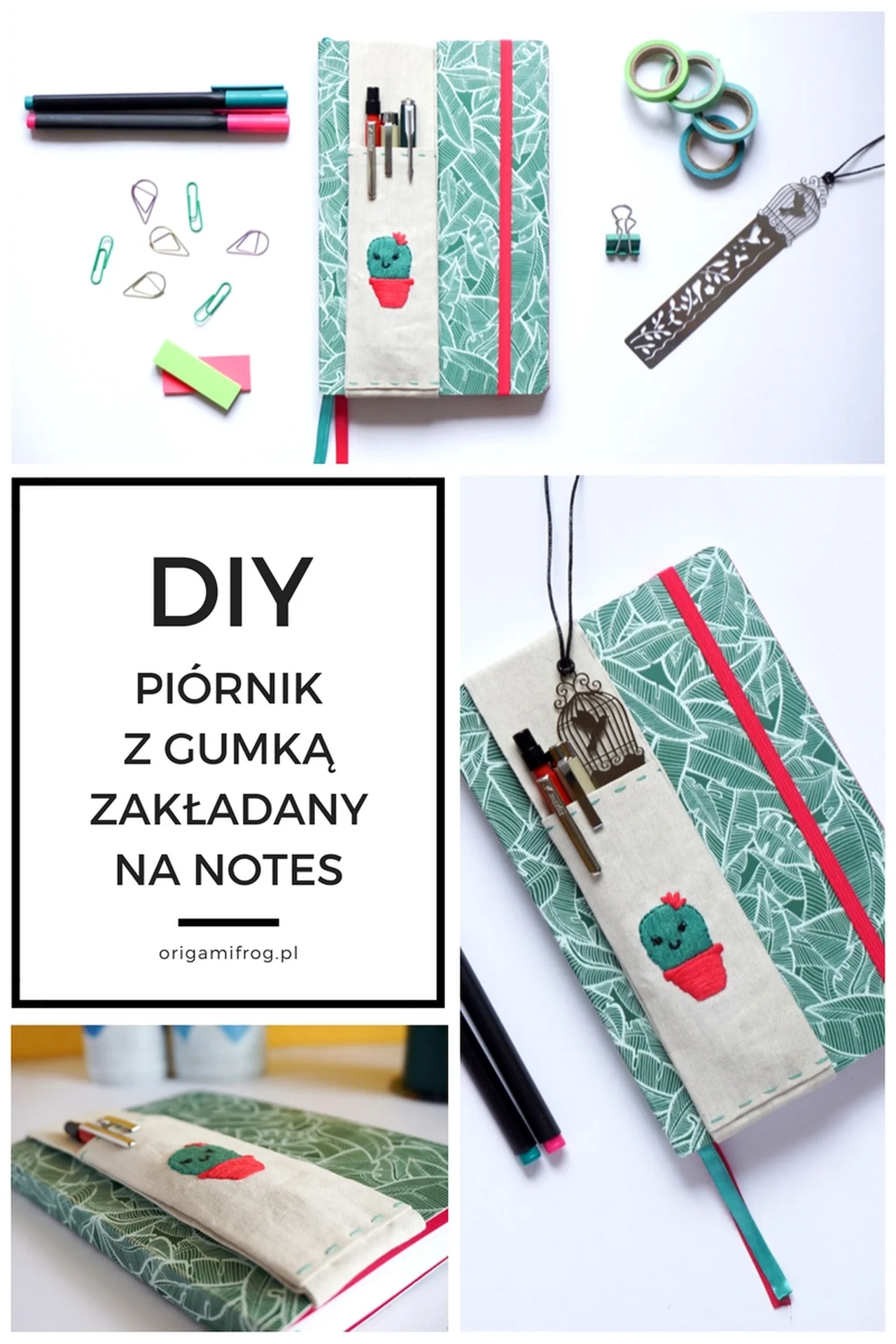 DIY Piórnik z gumką zakładany na notes bullet journal