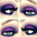 Intensywny fioletowy makijaż oczu