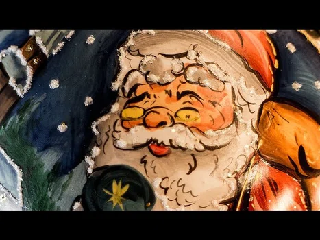 Bombka Ręcznie Robiona - Mikołaj wieczorową porą