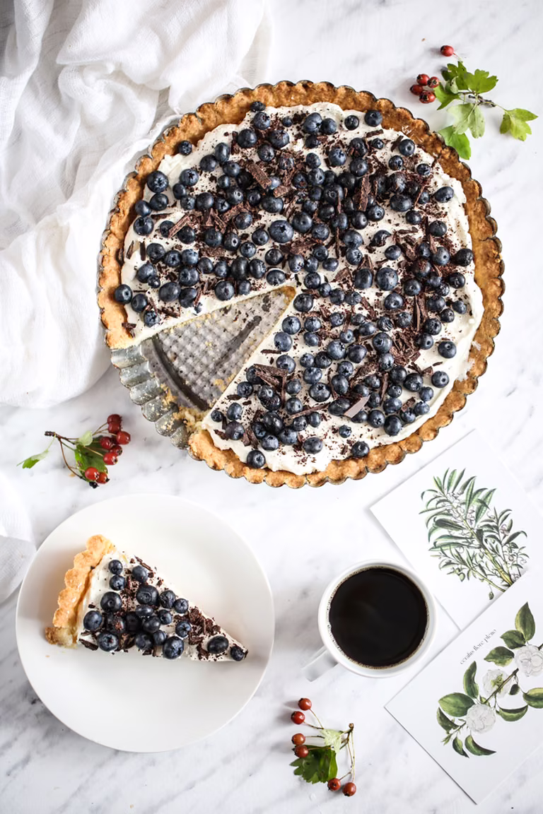 Tarta z mascarpone i borówkami