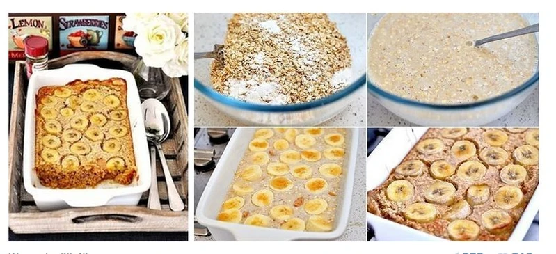 Ciasto owsiane z bananami  - dietetyczne
