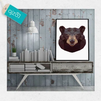 Nowoczesny plakat z motywem graficznego niedźwiedzia