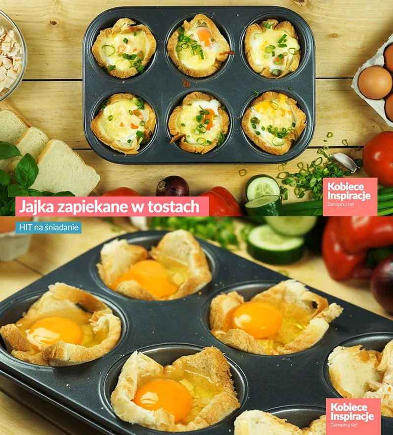 Jajka zapiekane w tostach - HIT na śniadanie