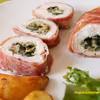 Roladki schabowe ze szpinakiem, pieczarkami i mozzarellą