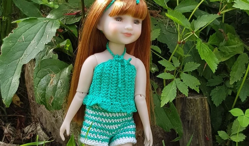 Szydełkowy letni komplet dla Rozalki