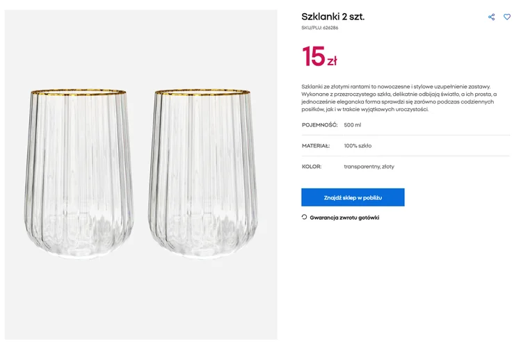 Zdjęcie Te szklanki z Pepco za 15 zł to HIT na specjalne okazje! Złoty rant, szlachetne szkło i wygląd jak z katalogu #1