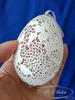 Ażurowa Pisanka Egg carved autor Bogusława Justyna Goleń