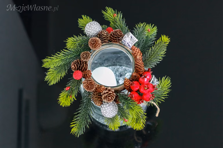 DIY Świąteczny lampion ze słoika