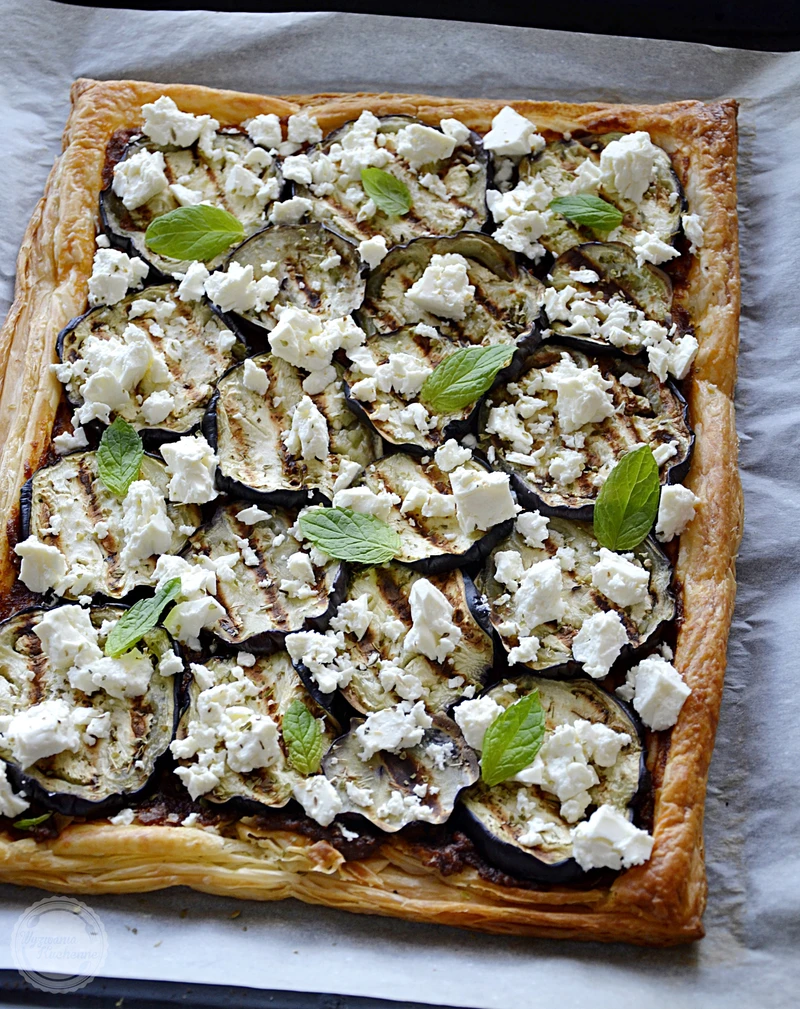 Tarta francuska z grillowanym bakłażanem