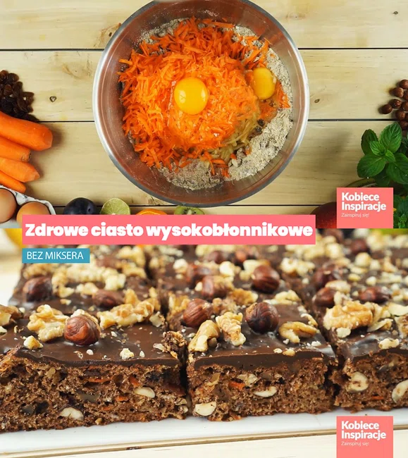 Zdrowe ciasto wysokobłonnikowe - BEZ MIKSERA