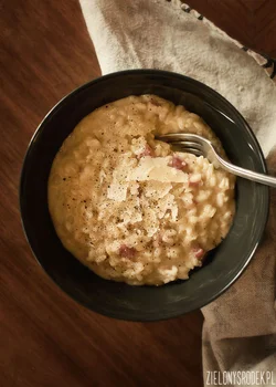 risotto carbonara, czyli dwie miłości na jednym talerzu