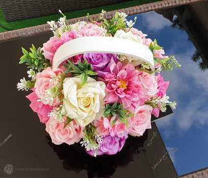 DIY Flower box ze sztucznych kwiatów