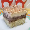 Pyszne ciasto ambasador-z masą orzechowo-czekoladową i cytrynową.
