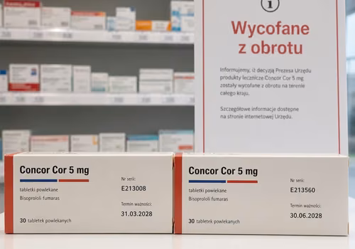 GIF wycofuje dwie serie Concor Cor 5 mg z obrotu w Polsce z powodu zanieczyszczenia N‑Nitroso‑Bisoprolol