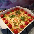 Lazania z młodą kapustką i pieczarkami
