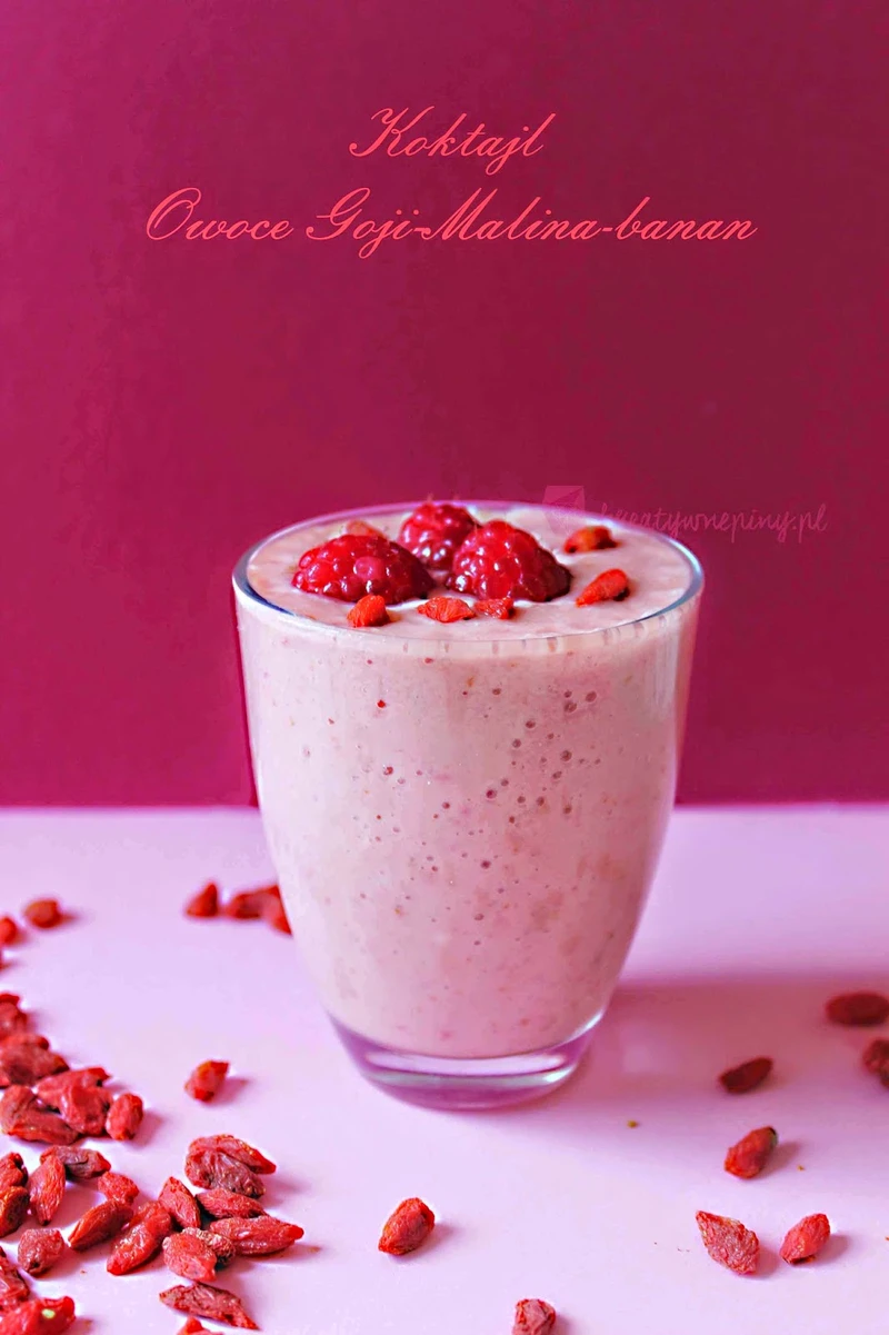 Koktajl: owoce Goji-maliny-banan
