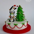 Torcik z pingwinami