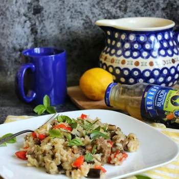 Jesienne risotto z bakłażanem
