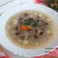 Zupa pieczarkowo serowa. Mocno pieczarkowa z serkiem topionym.