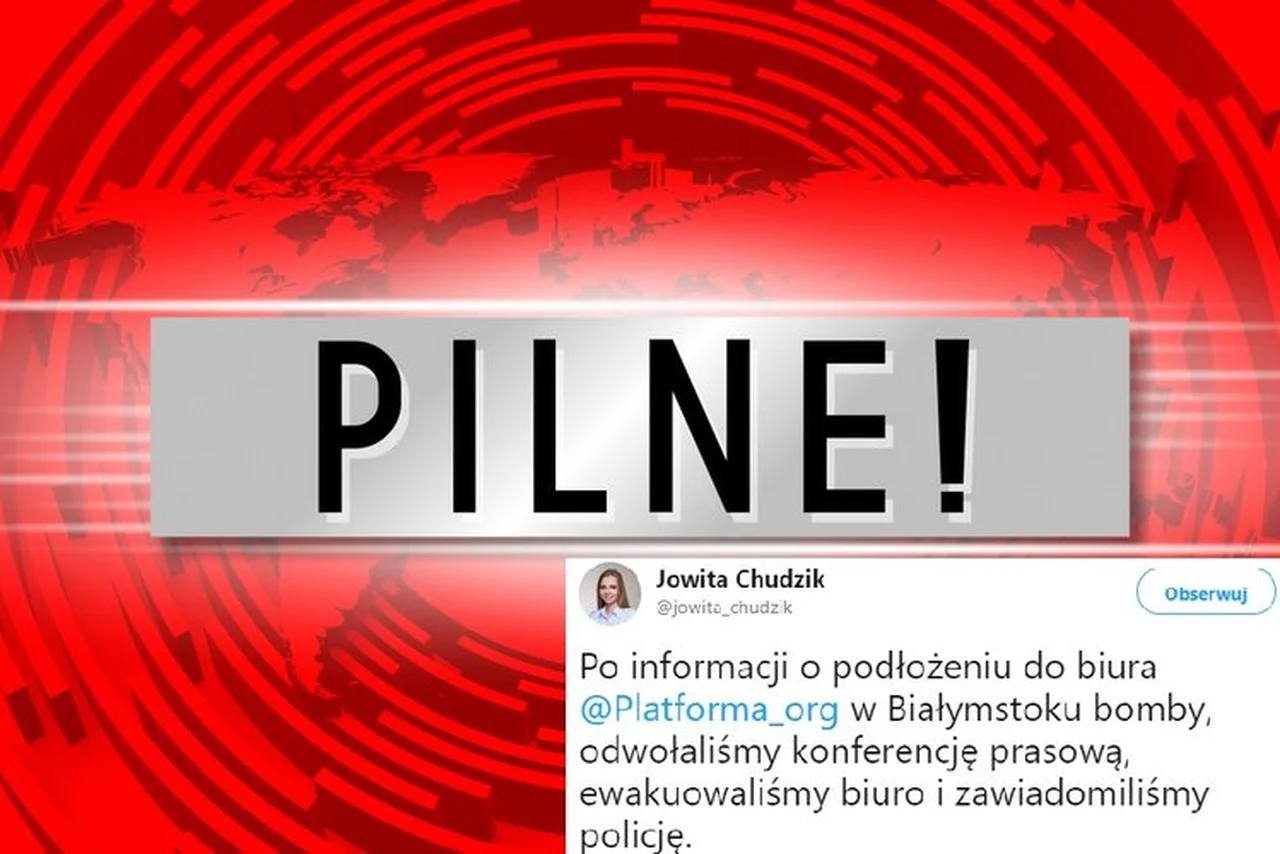 Alarm bombowy w biurach PO w całej Polsce i kilkunastu Biedronkach! Mail z pogróżkami