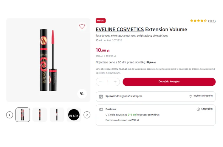 Zdjęcie Ten tusz z Rossmanna kosztuje tylko 10 zł i Polki nazywają go cudeńkiem! Efekt jak po przedłużeniu bez grudek i efektu pandy #1