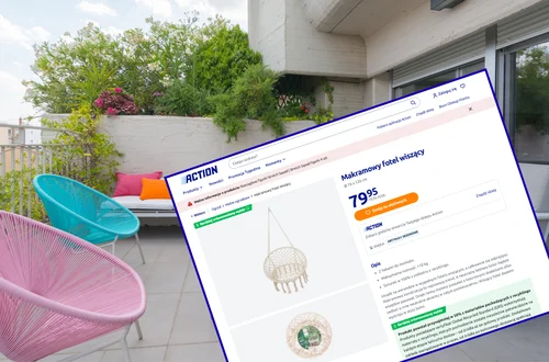 Ten wiszący fotel z Action za 79 zł zrobi boską strefę relaksu! Duży i solidny, a makramowy splot dodaje uroku - hit na balkon, taras i do pokoju