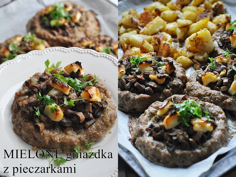 Mięsne gniazdka z pieczarkami