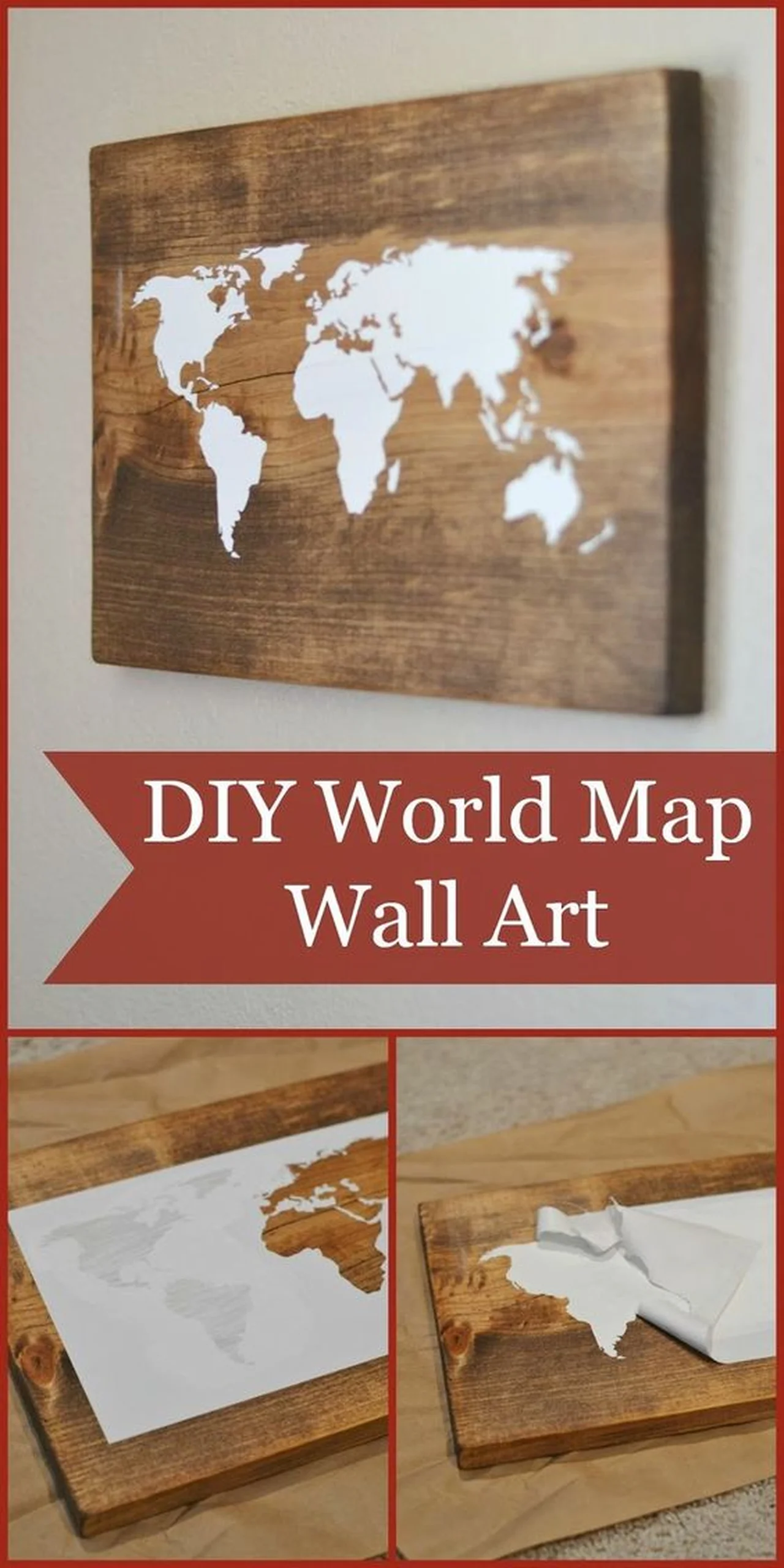 DIY- Mapa na drewnie