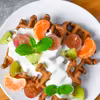 Kakaowe gofry proteinowe ze śmietaną z ricotty FIT