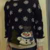 świąteczny sweter z bałwankiem