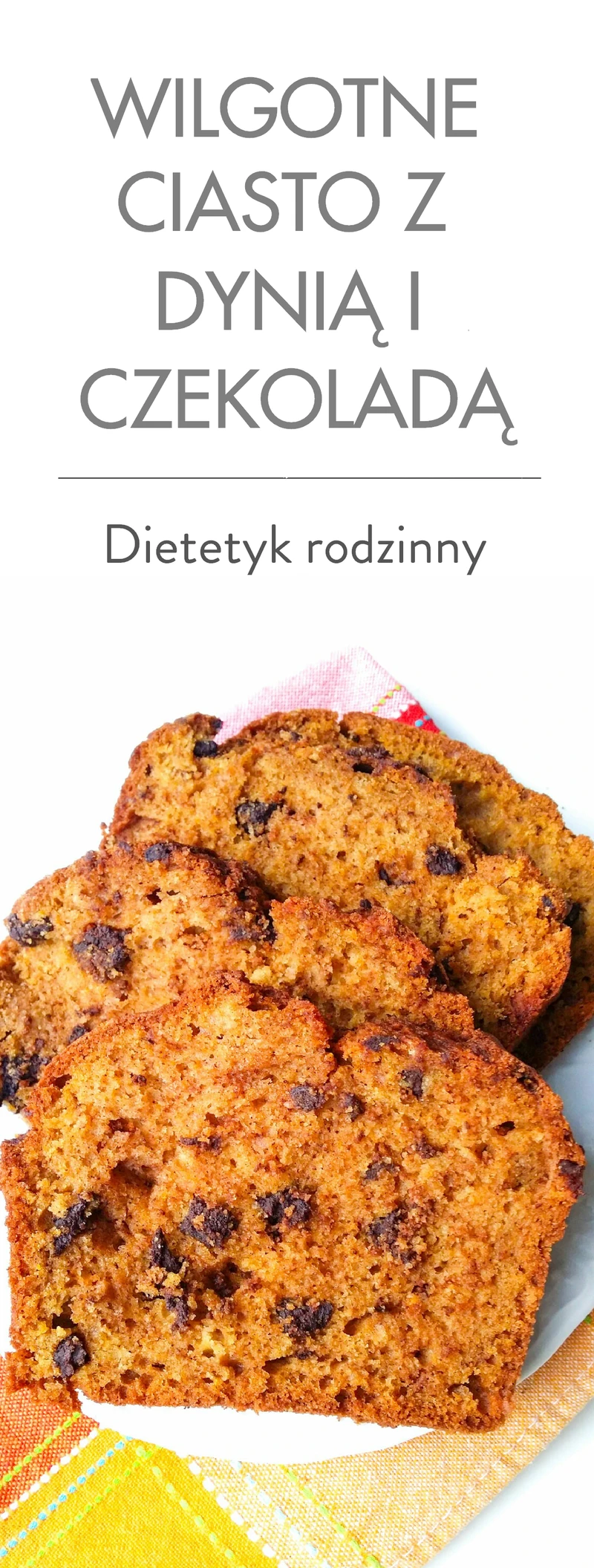 Wilgotne ciasto z dynią i czekoladą