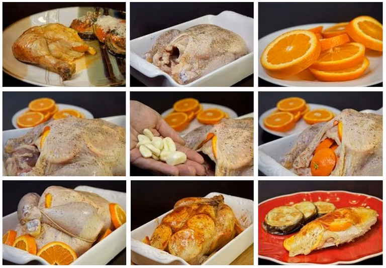 Kurczak pieczony w pomarańczach