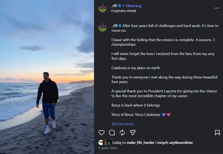 Zdjęcie Koniec wielkiej przygody! Robert Lewandowski odchodzi z Barcelony #1