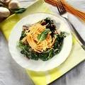Spaghetti na szpinaku