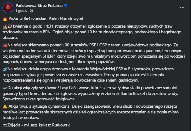 Zdjęcie Pożar w największym parku narodowym w Polsce! Ogień rozciąga się już na ponad kilometr! #1