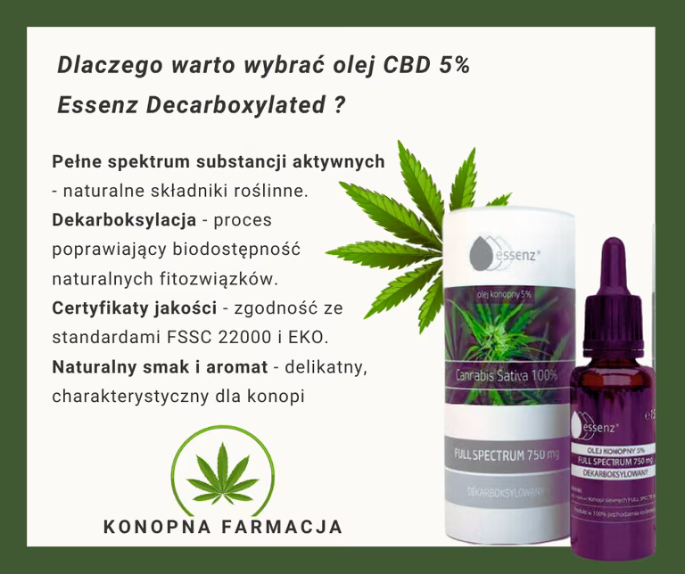 Olej CBD 5% Essenz Decarboxylated