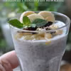 Pudding chia z bananem i suszonymi śliwkami bez cukru.