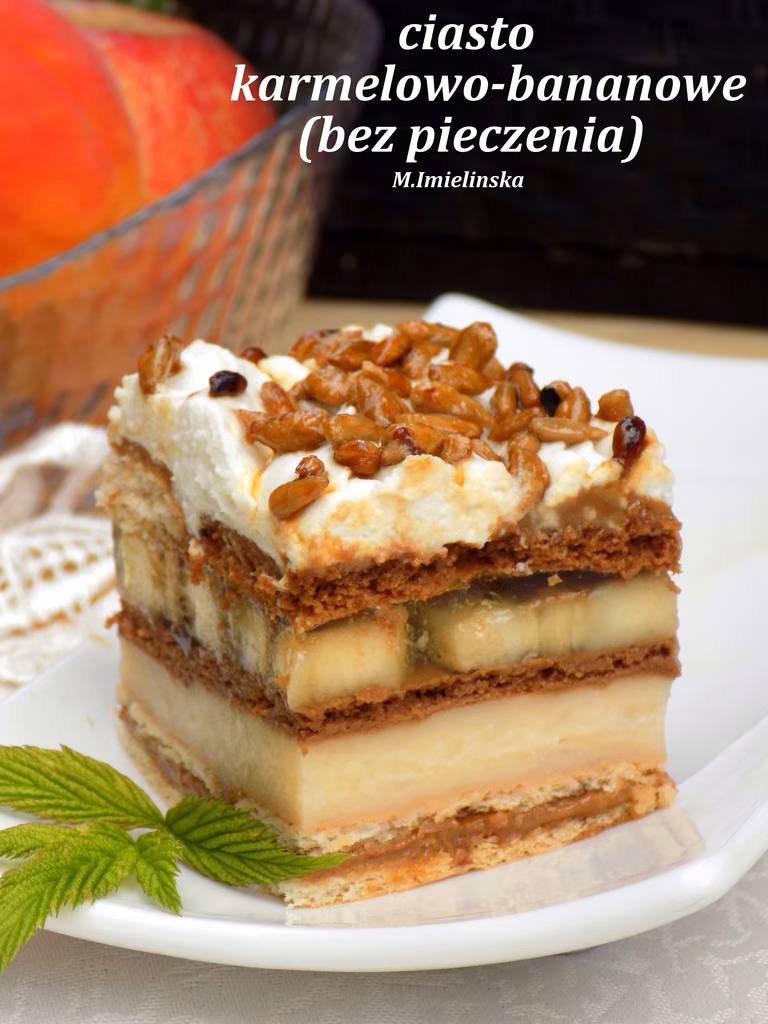 ciasto karmelowo-bananowe (bez pieczenia)