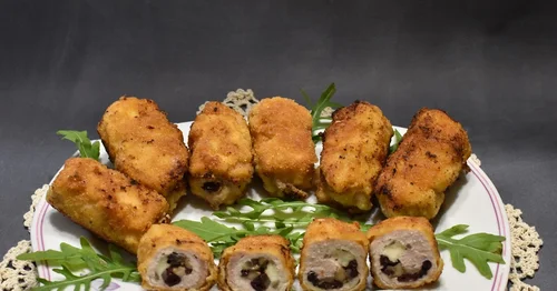 Roladki z pieczarkami i żurawiną