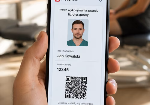Prawo wykonywania zawodu fizjoterapeuty w mObywatelu. Nowy cyfrowy dokument dla 84 tysięcy specjalistów